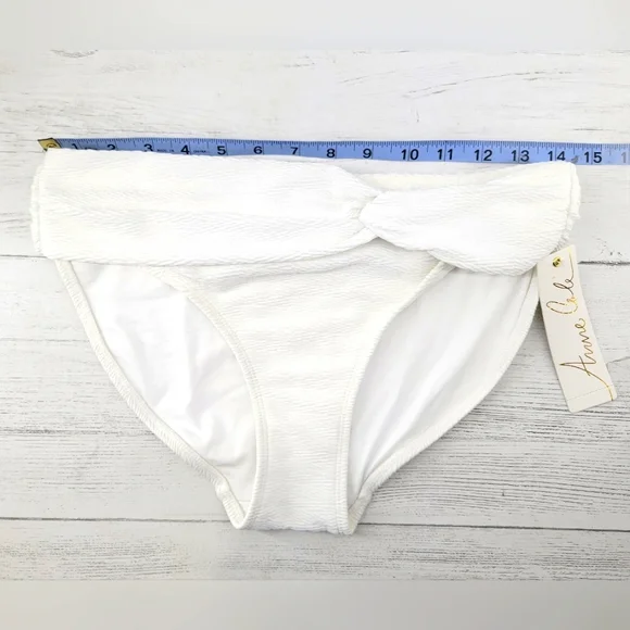 Anne Cole Bikini Bottom, White Textured, Size M, NWT - Picture 5 of 6